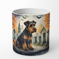Airedale Terrier Spooky Halloween Decorative Soy Candle Nature Soy Wax Essential Oil Home Decor Ideal for Bedroom Kitchen Bath Office Gift, 10 oz