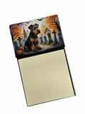 Airedale Terrier Spooky Halloween Watercolor Sticky Note Holder Refillable Dispenser Desk Accessory 3x3 Pad Gift