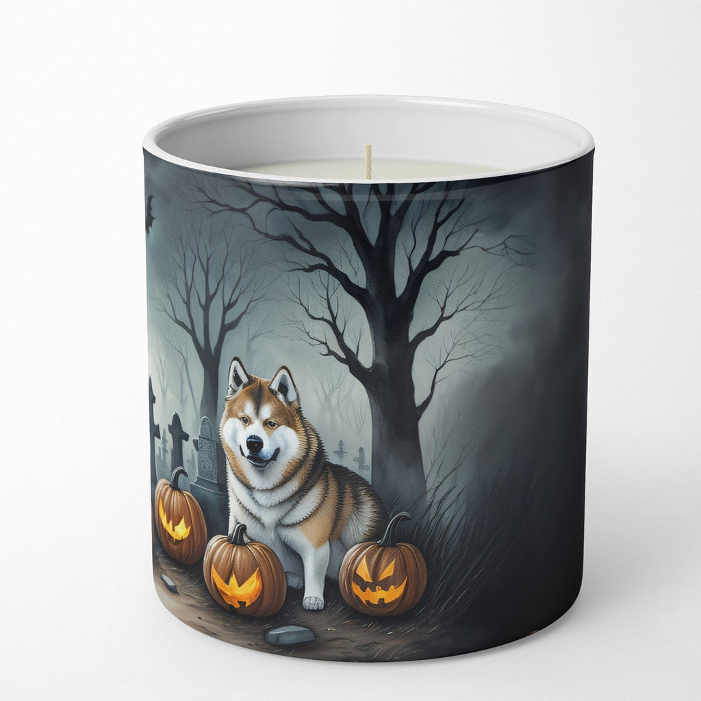 Akita Spooky Halloween Decorative Soy Candle Nature Soy Wax Essential Oil Home Decor Ideal for Bedroom Kitchen Bath Office Gift, 10 oz