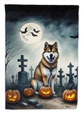 Akita Spooky Halloween House Flag 28x40 Porch Sleeve Pole Decorative Outside Yard Banner Artwork Wall Hanging, Polyester