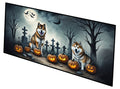 Akita Spooky Halloween Runner Mat 28x58 Front Door Mat Indoor Outdoor Rugs for Entryway Hallway Foyer Non Slip Washable Wide Doormat