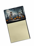 Akita Spooky Halloween Watercolor Sticky Note Holder Refillable Dispenser Desk Accessory 3x3 Pad Gift