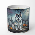 Alaskan Malamute Spooky Halloween Decorative Soy Candle Nature Soy Wax Essential Oil Home Decor Ideal for Bedroom Kitchen Bath Office Gift, 10 oz