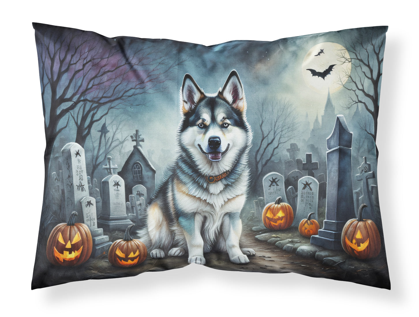 Alaskan Malamute Spooky Halloween Standard Pillowcase Lightweight Super Soft Easy Care Decorative Artwork Pillowcase, Standard