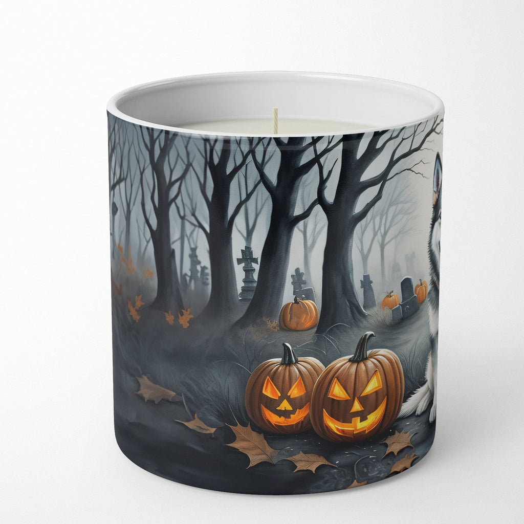 Alaskan Malamute Spooky Halloween Decorative Soy Candle Nature Soy Wax Essential Oil Home Decor Ideal for Bedroom Kitchen Bath Office Gift, 10 oz