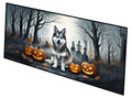 Alaskan Malamute Spooky Halloween Runner Mat 28x58 Front Door Mat Indoor Outdoor Rugs for Entryway Hallway Foyer Non Slip Washable Wide Doormat