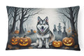 Alaskan Malamute Spooky Halloween Decorative Throw Pillow 12x16 Indoor Outdoor Accent Cushion, Fabric Cover with Insert for Sofa, Bed, Porch & Living Room