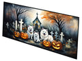 American Eskimo Spooky Halloween Runner Mat 28x58 Front Door Mat Indoor Outdoor Rugs for Entryway Hallway Foyer Non Slip Washable Wide Doormat