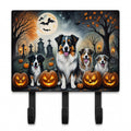 Australian Shepherd Spooky Halloween Leash or Key Holder Wall Hooks, Coat Rack Wall Mount, for Hanging Keys, Towels, Aprons, Leashes