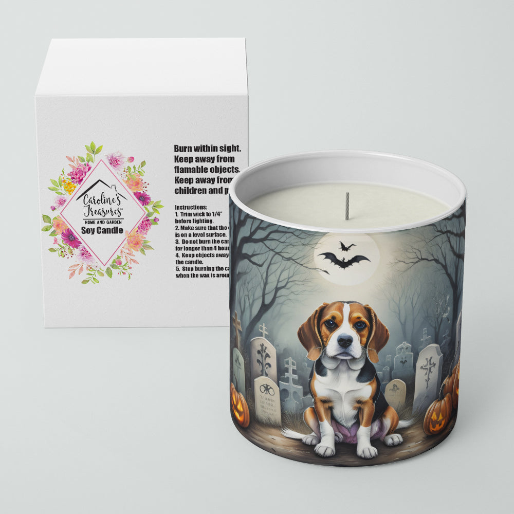 Beagle Spooky Halloween Decorative Soy Candle Nature Soy Wax Essential Oil Home Decor Ideal for Bedroom Kitchen Bath Office Gift, 10 oz