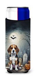Beagle Spooky Halloween Slim Can Hugger , Insulated Foam Hugger for 12 oz Slim Cans, Beer Bottles & Water Bottles, Printed in USA