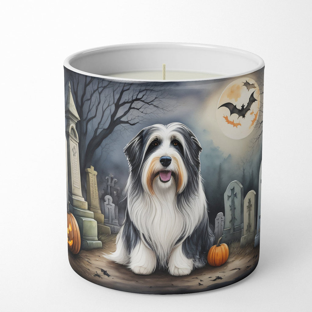 Bearded Collie Spooky Halloween Decorative Soy Candle Nature Soy Wax Essential Oil Home Decor Ideal for Bedroom Kitchen Bath Office Gift, 10 oz