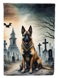 Belgian Malinois Spooky Halloween House Flag 28x40 Porch Sleeve Pole Decorative Outside Yard Banner Artwork Wall Hanging, Polyester
