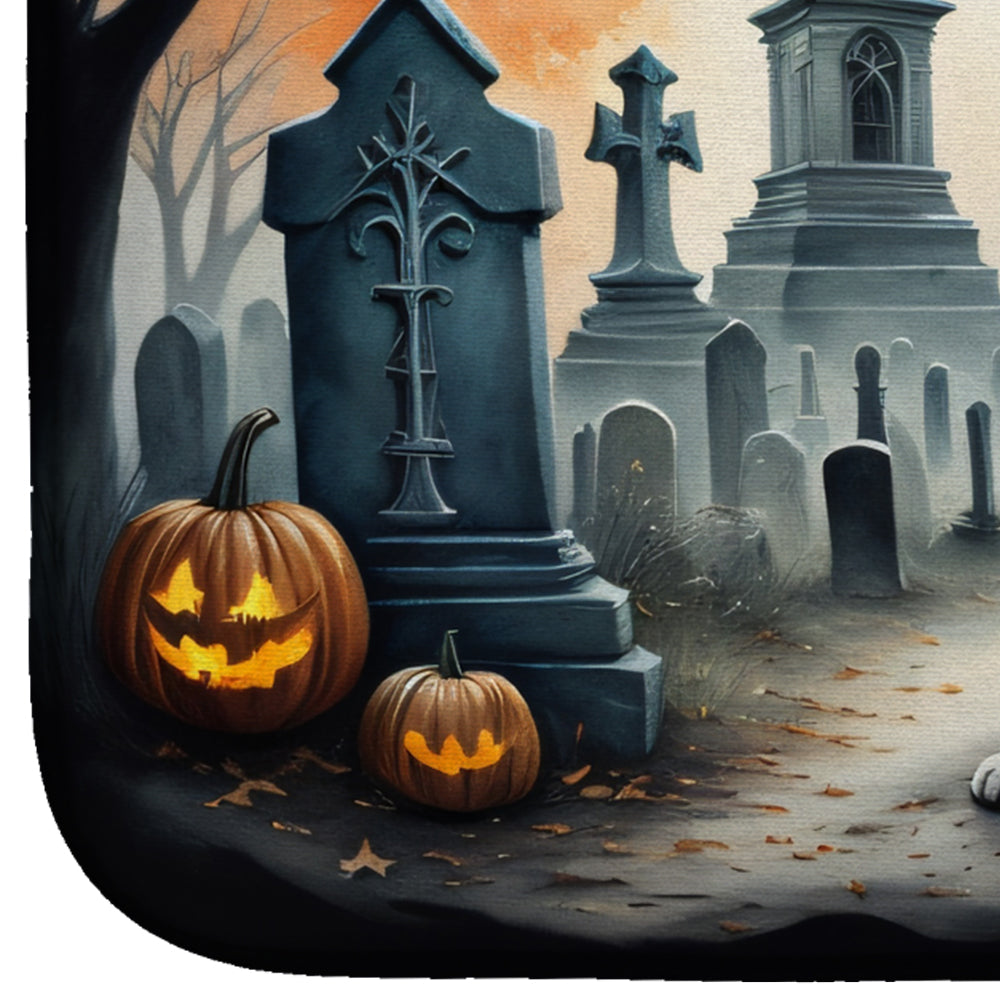 Belgian Malinois Spooky Halloween Dish Drying Mat Absorbent Dish Drying Mat Pad for Kitchen Counter Dish Drainer Mat for Countertop, 14 x 21", Multicolor