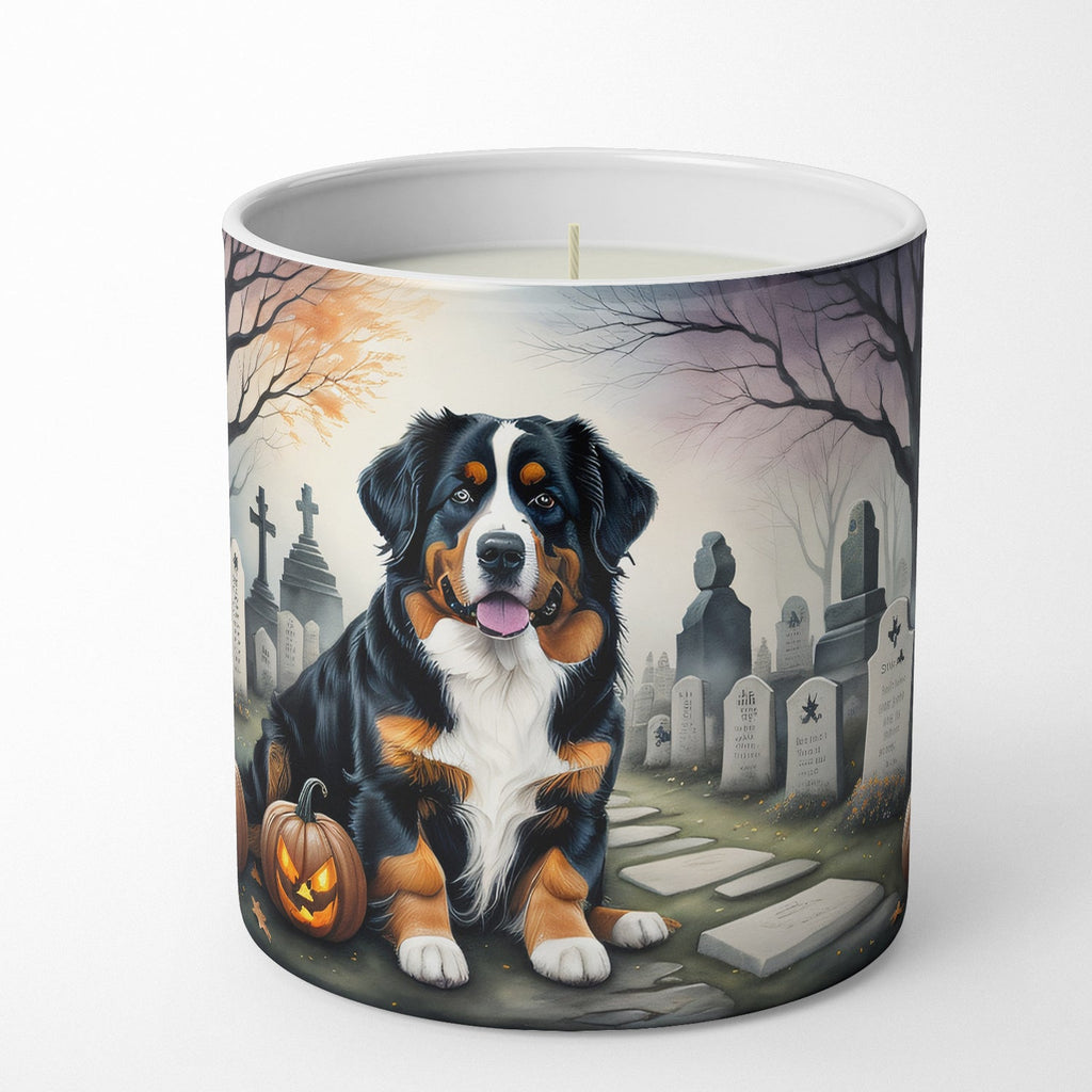 Bernese Mountain Dog Spooky Halloween Decorative Soy Candle Nature Soy Wax Essential Oil Home Decor Ideal for Bedroom Kitchen Bath Office Gift, 10 oz