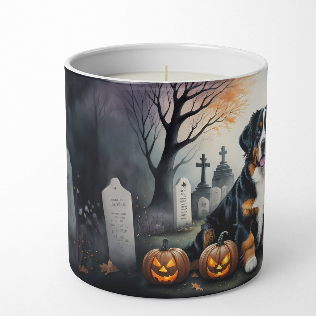 Bernese Mountain Dog Spooky Halloween Decorative Soy Candle Nature Soy Wax Essential Oil Home Decor Ideal for Bedroom Kitchen Bath Office Gift, 10 oz