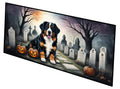 Bernese Mountain Dog Spooky Halloween Runner Mat 28x58 Front Door Mat Indoor Outdoor Rugs for Entryway Hallway Foyer Non Slip Washable Wide Doormat