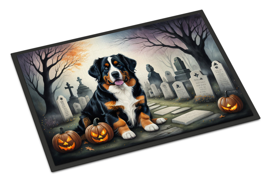 Bernese Mountain Dog Spooky Halloween Doormat Indoor Outdoor 24H X 36W Front Door Mat Rugs for Entryway, Non Slip Washable Low Pile,