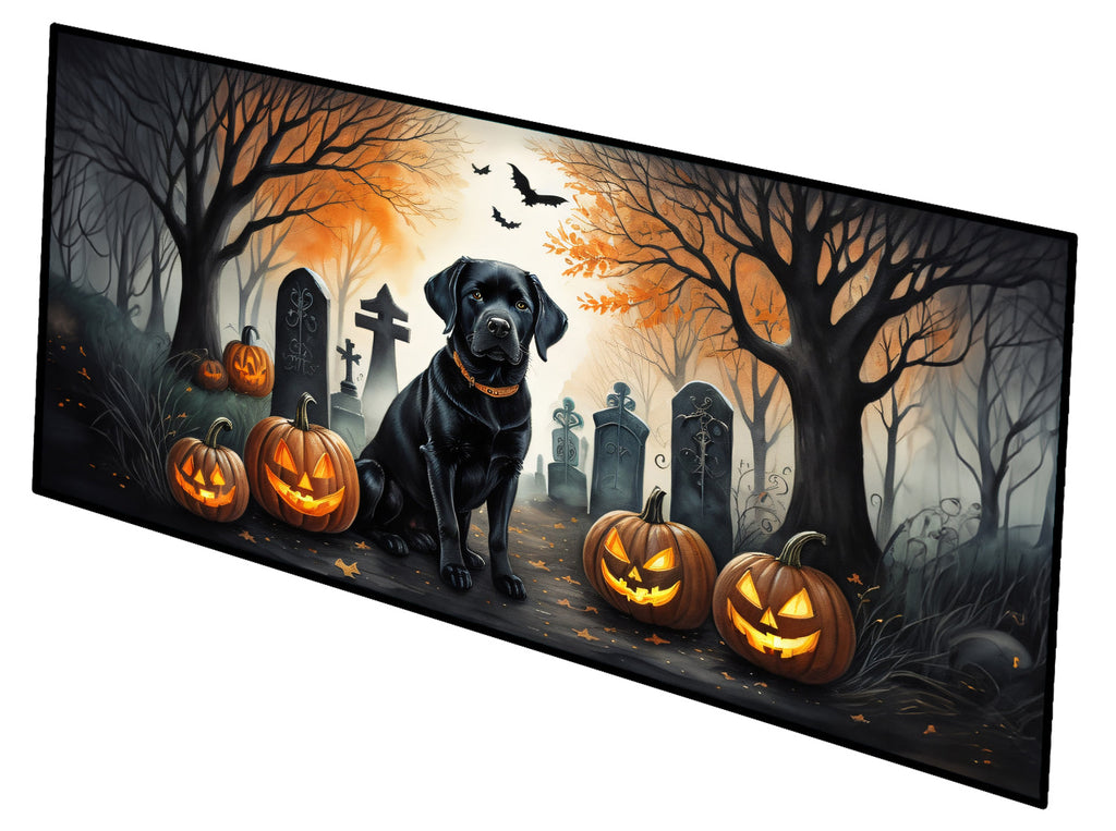 Black Labrador Retriever Spooky Halloween Runner Mat 28x58 Front Door Mat Indoor Outdoor Rugs for Entryway Hallway Foyer Non Slip Washable Wide Doormat