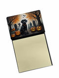 Black Labrador Retriever Spooky Halloween Watercolor Sticky Note Holder Refillable Dispenser Desk Accessory 3x3 Pad Gift