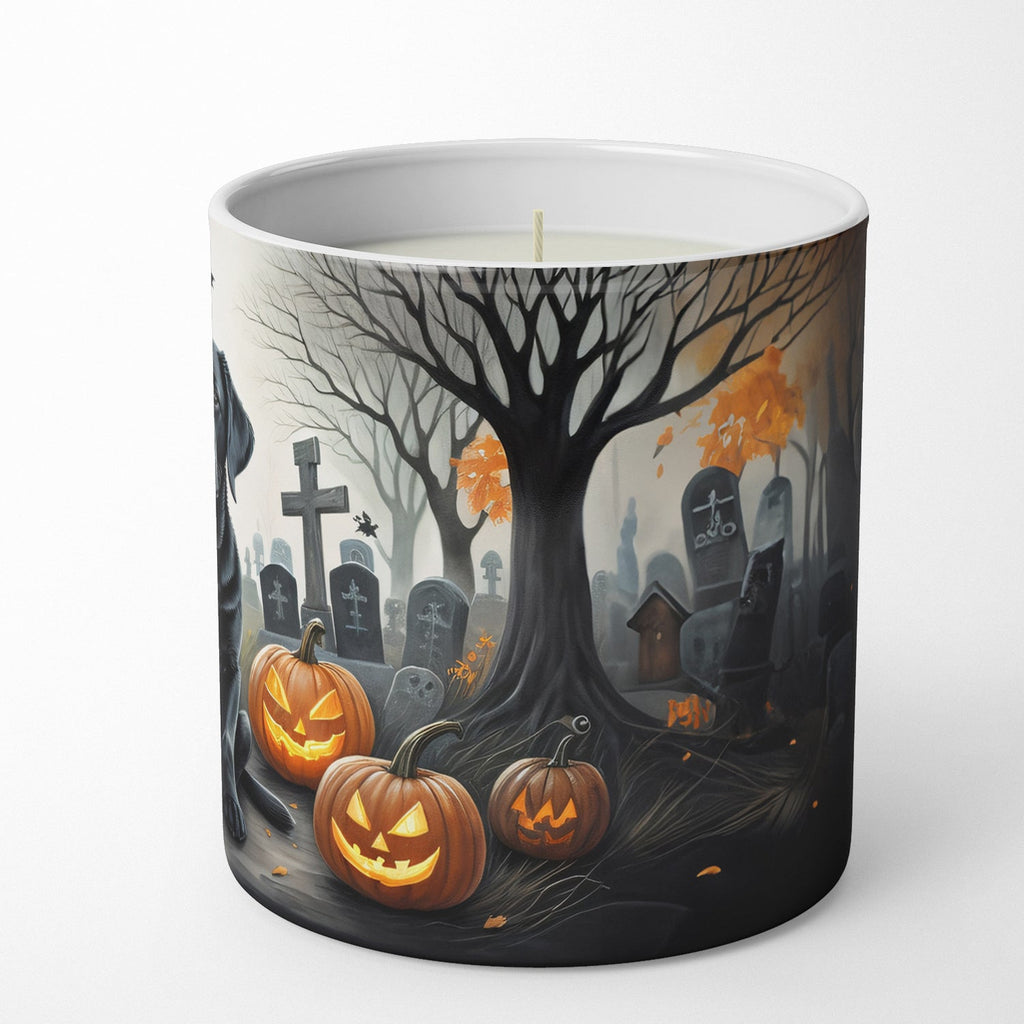 Black Labrador Retriever Spooky Halloween Decorative Soy Candle Nature Soy Wax Essential Oil Home Decor Ideal for Bedroom Kitchen Bath Office Gift, 10 oz