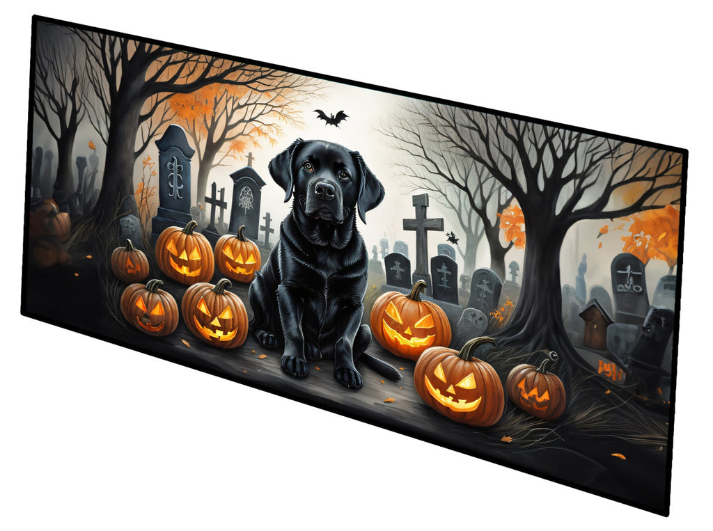 Black Labrador Retriever Spooky Halloween Runner Mat 28x58 Front Door Mat Indoor Outdoor Rugs for Entryway Hallway Foyer Non Slip Washable Wide Doormat
