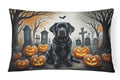 Black Labrador Retriever Spooky Halloween Decorative Throw Pillow 12x16 Indoor Outdoor Accent Cushion, Fabric Cover with Insert for Sofa, Bed, Porch & Living Room