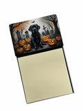 Black Labrador Retriever Spooky Halloween Watercolor Sticky Note Holder Refillable Dispenser Desk Accessory 3x3 Pad Gift
