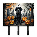 Black Labrador Retriever Spooky Halloween Leash or Key Holder Wall Hooks, Coat Rack Wall Mount, for Hanging Keys, Towels, Aprons, Leashes