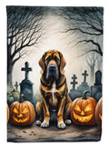 Bloodhound Spooky Halloween House Flag 28x40 Porch Sleeve Pole Decorative Outside Yard Banner Artwork Wall Hanging, Polyester