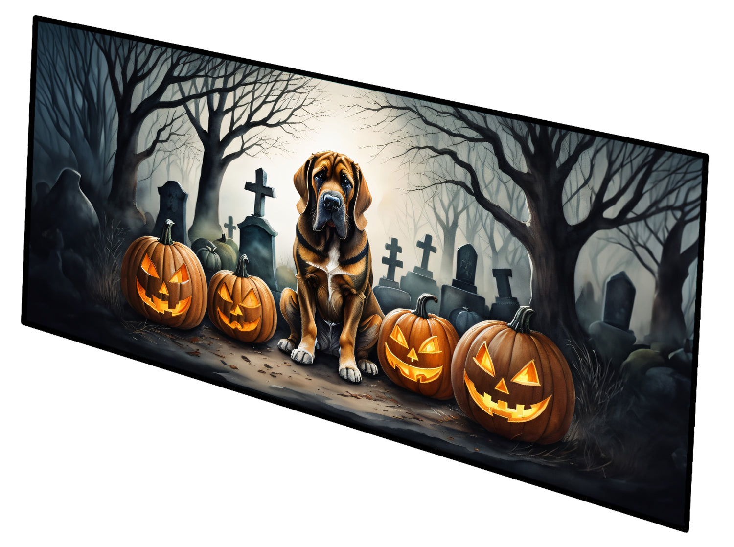 Bloodhound Spooky Halloween Runner Mat 28x58 Front Door Mat Indoor Outdoor Rugs for Entryway Hallway Foyer Non Slip Washable Wide Doormat