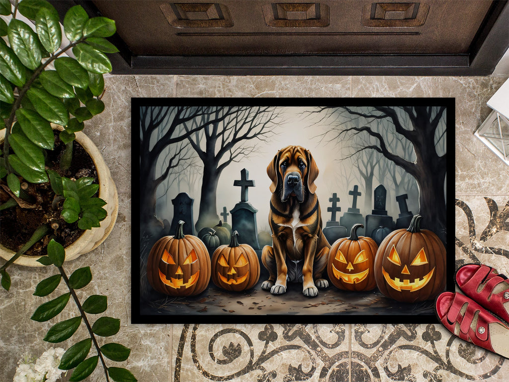 Bloodhound Spooky Halloween Doormat Indoor Outdoor 24H X 36W Front Door Mat Rugs for Entryway, Non Slip Washable Low Pile,