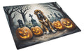 Bloodhound Spooky Halloween Cutting Board Tempered Glass Kitchen Cutting Surface, Heat Resistant Chopping, Non-Slip Feet, Food Prep & Serving