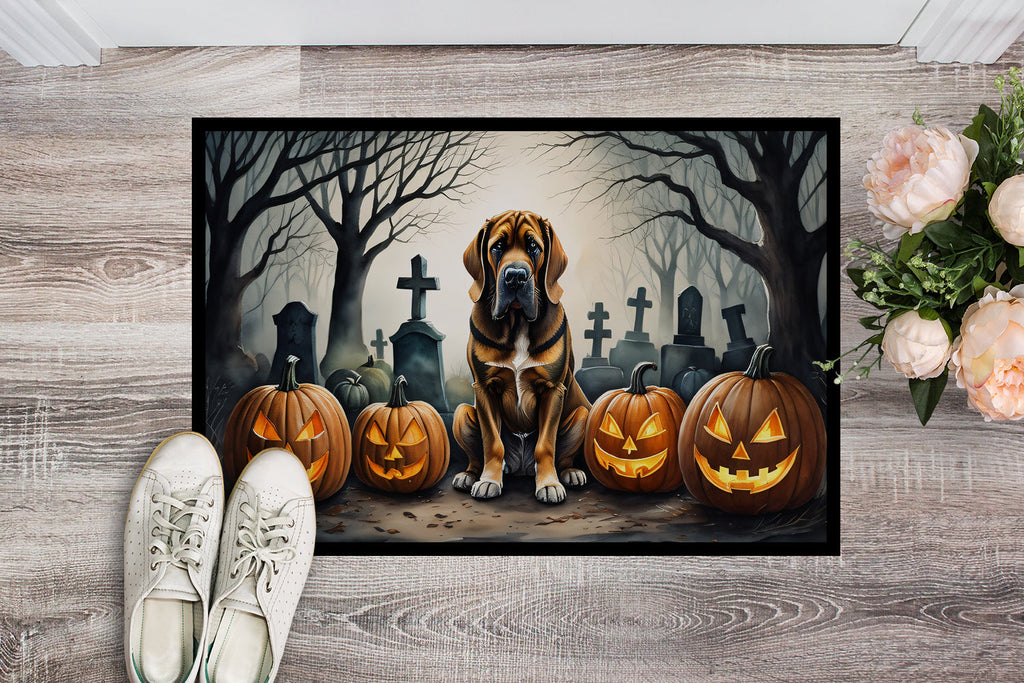 Bloodhound Spooky Halloween Doormat Indoor Outdoor 18H X 27W Front Door Mat Rugs for Entryway, Non Slip Washable
