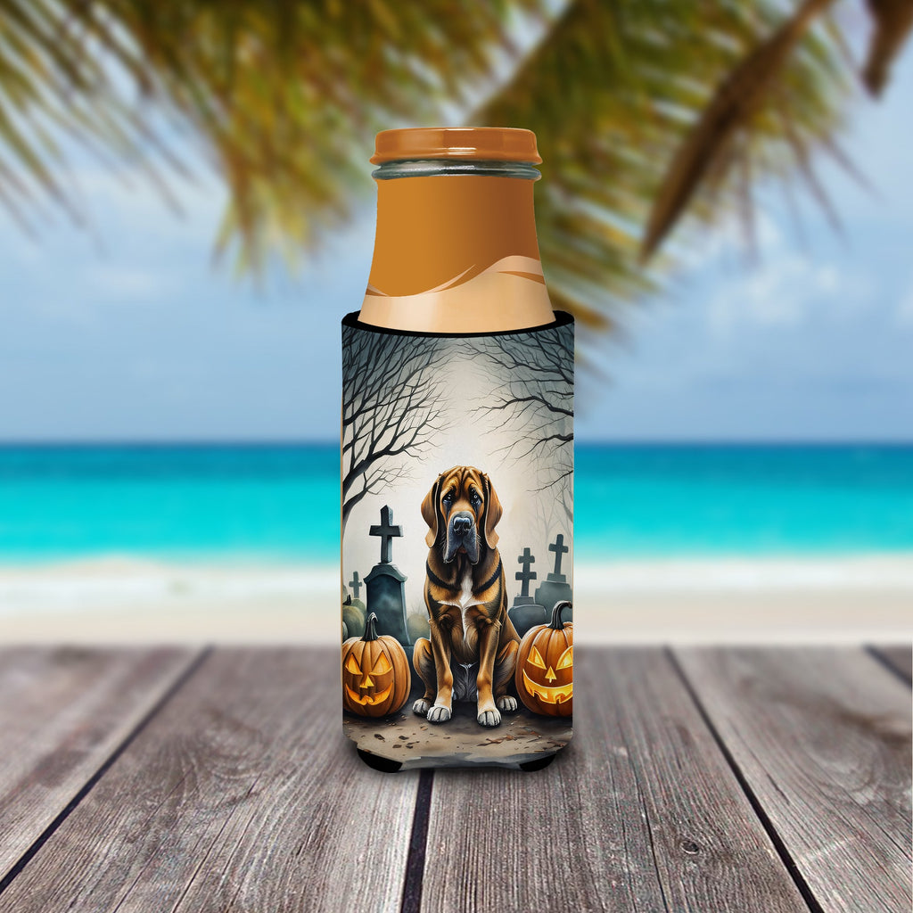 Bloodhound Spooky Halloween Slim Can Hugger , Insulated Foam Hugger for 12 oz Slim Cans, Beer Bottles & Water Bottles, Printed in USA