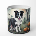 Border Collie Spooky Halloween Decorative Soy Candle Nature Soy Wax Essential Oil Home Decor Ideal for Bedroom Kitchen Bath Office Gift, 10 oz