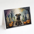 Border Terrier Spooky Halloween Greeting Cards Pack of 8 Blank Cards with Envelopes Whimsical A7 Size 5x7