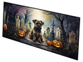 Border Terrier Spooky Halloween Runner Mat 28x58 Front Door Mat Indoor Outdoor Rugs for Entryway Hallway Foyer Non Slip Washable Wide Doormat