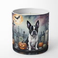 Boston Terrier Spooky Halloween Decorative Soy Candle Nature Soy Wax Essential Oil Home Decor Ideal for Bedroom Kitchen Bath Office Gift, 10 oz