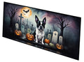 Boston Terrier Spooky Halloween Runner Mat 28x58 Front Door Mat Indoor Outdoor Rugs for Entryway Hallway Foyer Non Slip Washable Wide Doormat