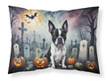 Boston Terrier Spooky Halloween Standard Pillowcase Lightweight Super Soft Easy Care Decorative Artwork Pillowcase, Standard