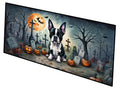 Boston Terrier Spooky Halloween Runner Mat 28x58 Front Door Mat Indoor Outdoor Rugs for Entryway Hallway Foyer Non Slip Washable Wide Doormat