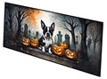Boston Terrier Spooky Halloween Runner Mat 28x58 Front Door Mat Indoor Outdoor Rugs for Entryway Hallway Foyer Non Slip Washable Wide Doormat