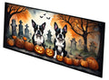Boston Terrier Spooky Halloween Runner Mat 28x58 Front Door Mat Indoor Outdoor Rugs for Entryway Hallway Foyer Non Slip Washable Wide Doormat