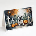 Boxer Spooky Halloween Greeting Cards Pack of 8 Blank Cards with Envelopes Whimsical A7 Size 5x7