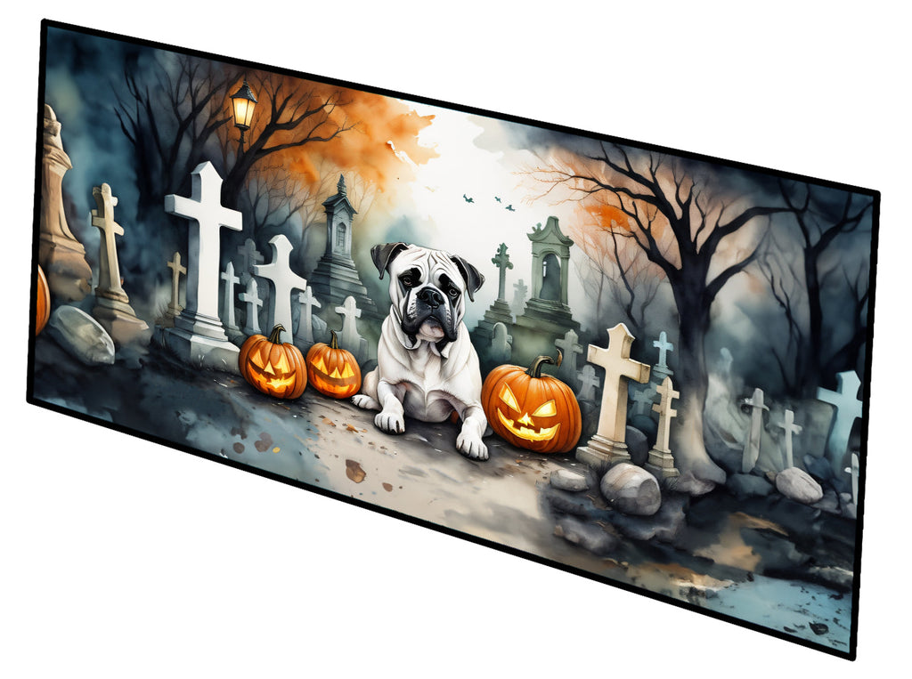 Boxer Spooky Halloween Runner Mat 28x58 Front Door Mat Indoor Outdoor Rugs for Entryway Hallway Foyer Non Slip Washable Wide Doormat