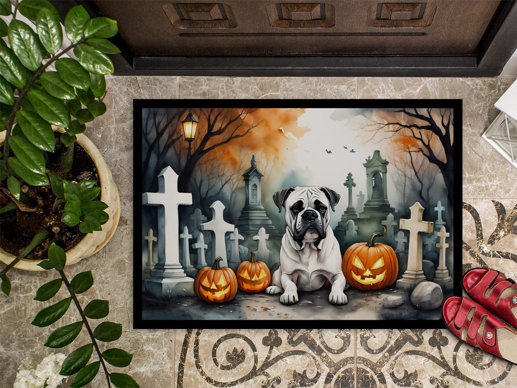 Boxer Spooky Halloween Doormat Indoor Outdoor 24H X 36W Front Door Mat Rugs for Entryway, Non Slip Washable Low Pile,