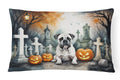 Boxer Spooky Halloween Decorative Throw Pillow 12x16 Indoor Outdoor Accent Cushion, Fabric Cover with Insert for Sofa, Bed, Porch & Living Room