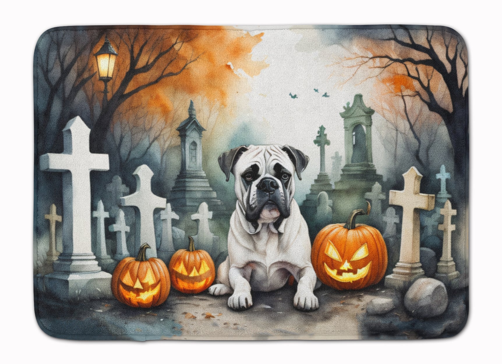 Boxer Spooky Halloween Memory Foam Kitchen Mat Machine Washable Anti-Fatigue Cushion Comfort Bath or Kitchen Rug