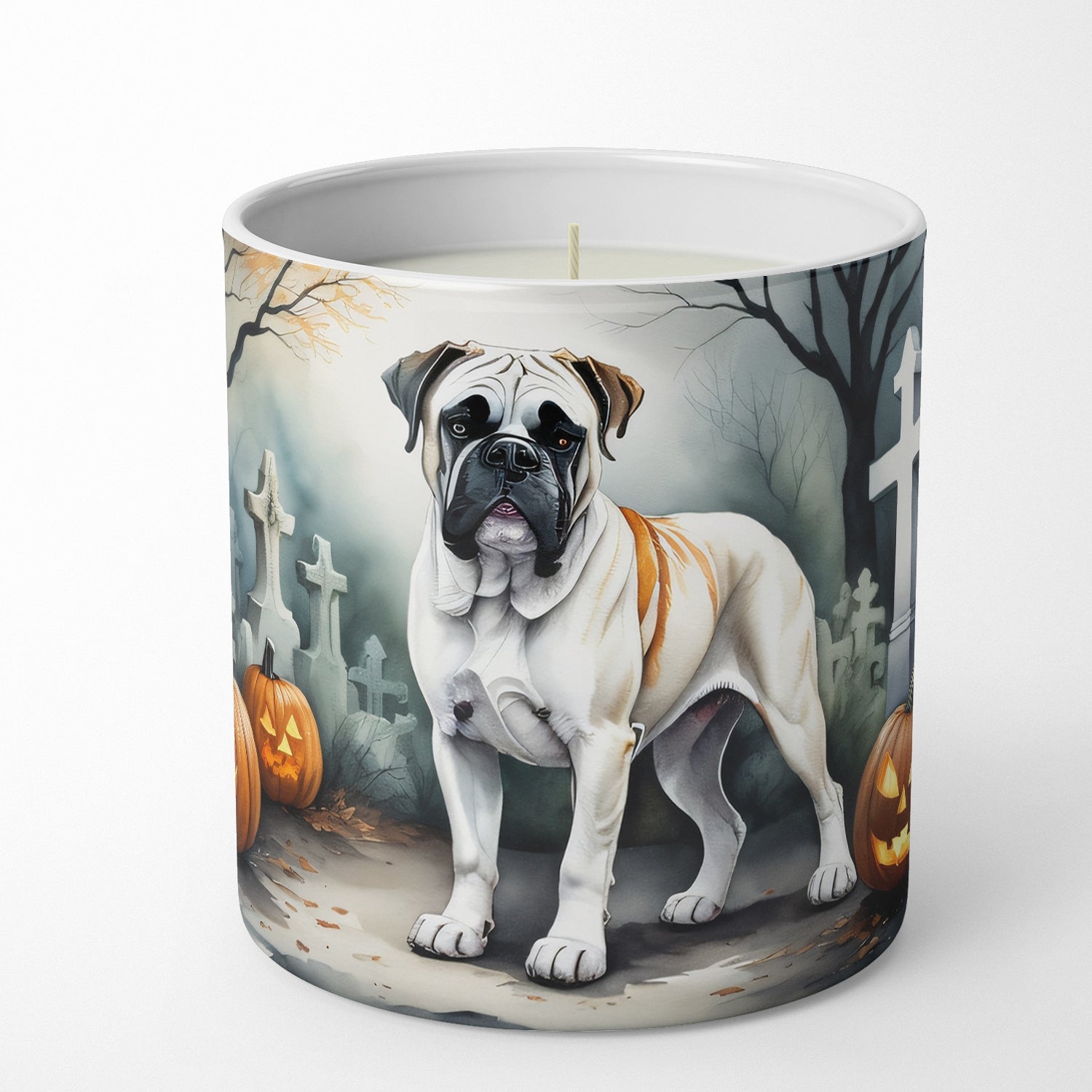 Boxer Spooky Halloween Decorative Soy Candle Nature Soy Wax Essential Oil Home Decor Ideal for Bedroom Kitchen Bath Office Gift, 10 oz